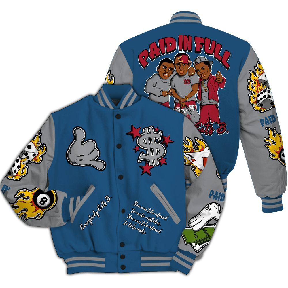 Varsity Jacket To Match Rare Air 3s Shirt, Funny Everybody Paid In Full Graphic All Over Print