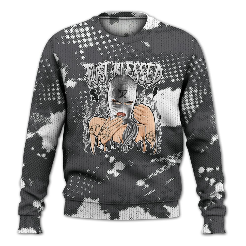 Knitted Sweater To Match White Thunder 4s - Blessed!! Smoke Dot