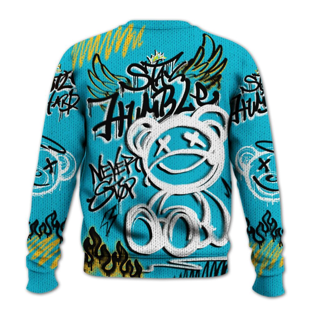 Knitted Sweater To Match Retro Aqua 5s - Humble Drip Streetwear Graffity