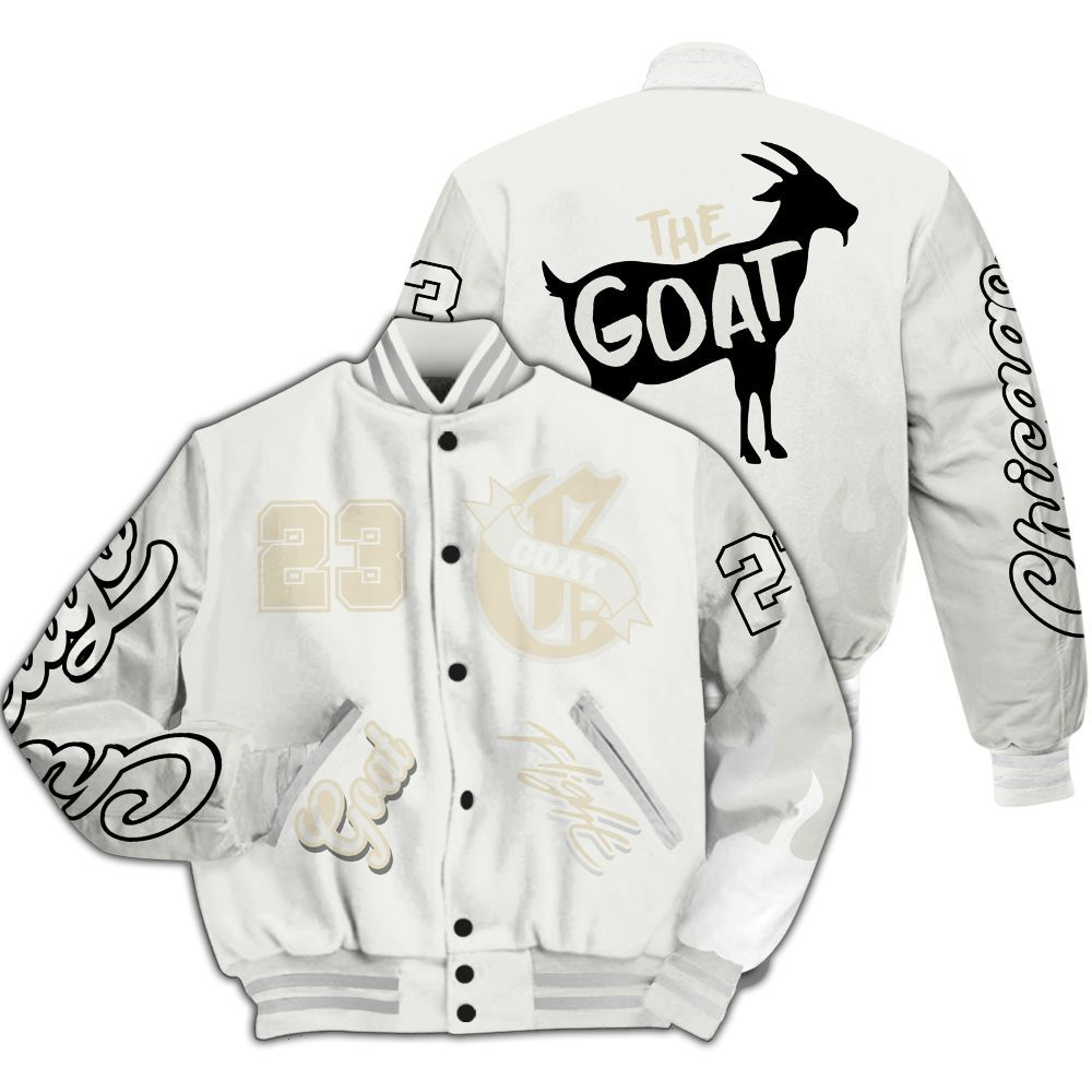 Varsity Jacket To Match Grand Finale 11s - G.O.A.T Flight Streetwear Graphic All Over Print