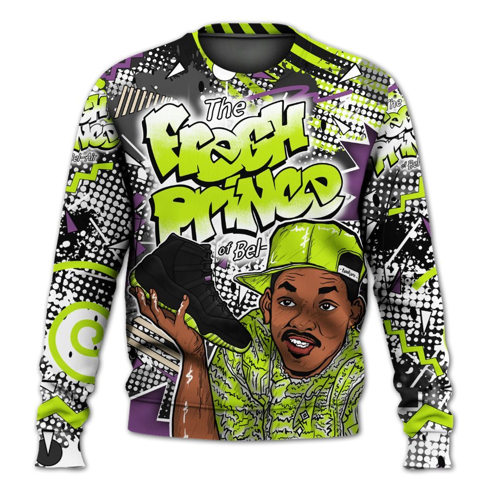 Sweatshirt To Match GS Black Barely Volt 11s - Fresh Sneaker 90s All Over Print