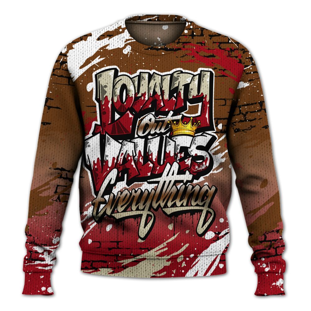 Knitted Sweater To Match Archaeo Brown 5s - Values Of Loyalty Drip