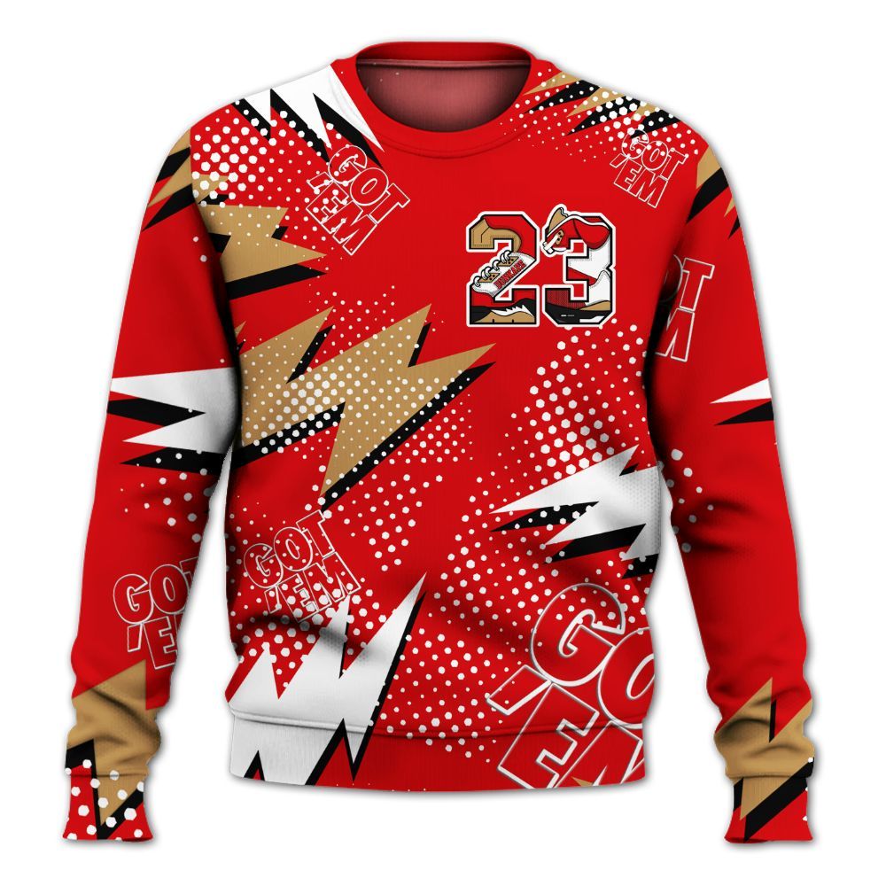 Sweatshirt To Match Kobe 5 Red Year Of The Mamba - Custom Name Number 23 5s All Over Print