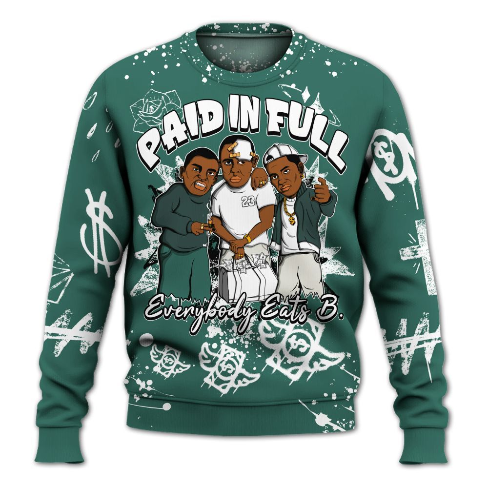 Sweatshirt To Match RM Oxidized Green 4s - Everybody Paid In Full Crayon All Over Print