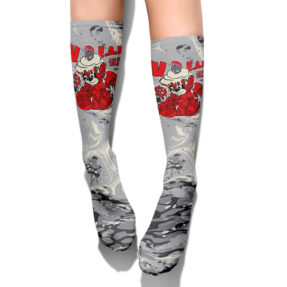 Sock To Match Cement Grey 3s - Loot Bear Liquid