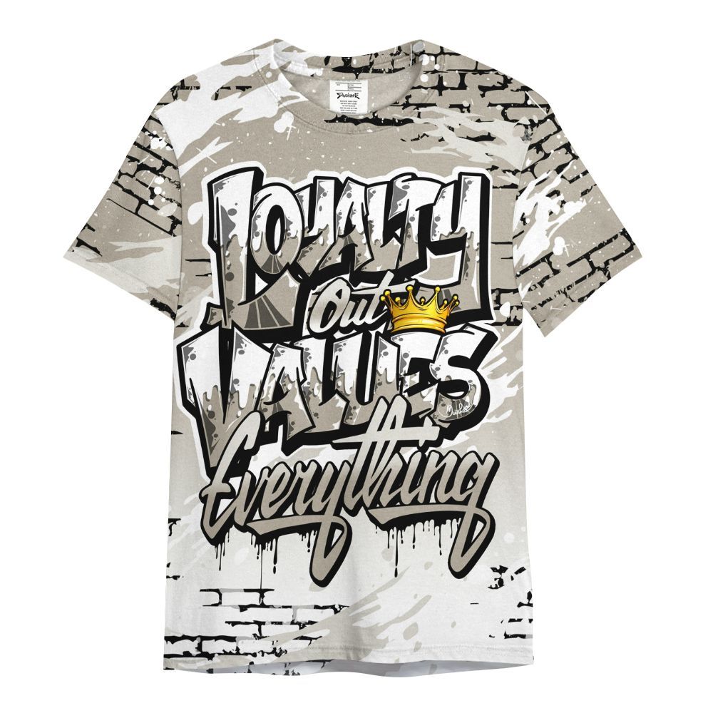 Shirt To Match RM Light Bone 4s - Values Of Loyalty Drip All Over Print
