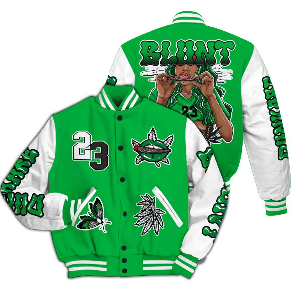 Varsity Jacket To Match Lucky Green 5s - Bluntz Unique All Over Print