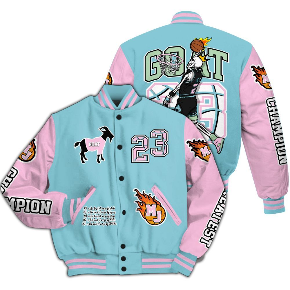 Varsity Jacket To Match SB Dunk Low Visty - 23 G.0.A.T Jump Up Basketball All Over Print