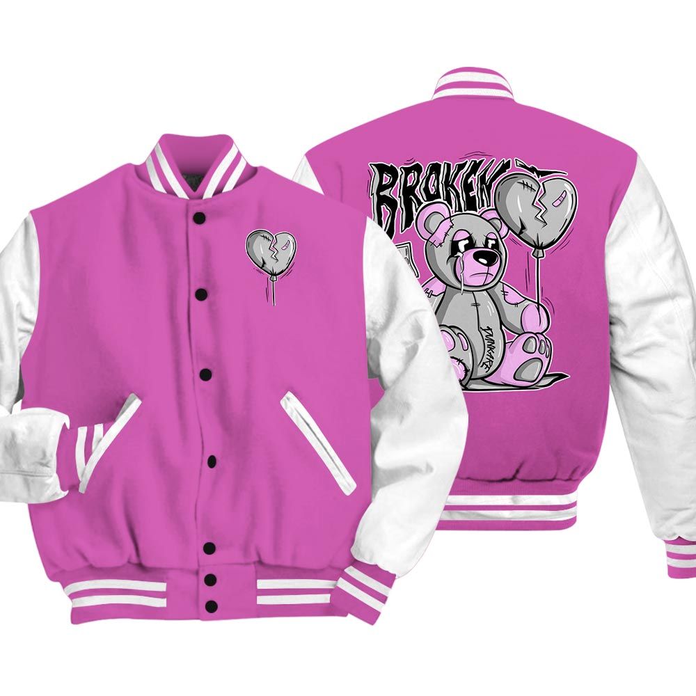 Varsity Jacket To Match Hyper Violet 4s Vasity Jacket - Broken Bear Vasity Jacket Unisex 2304 NCMD