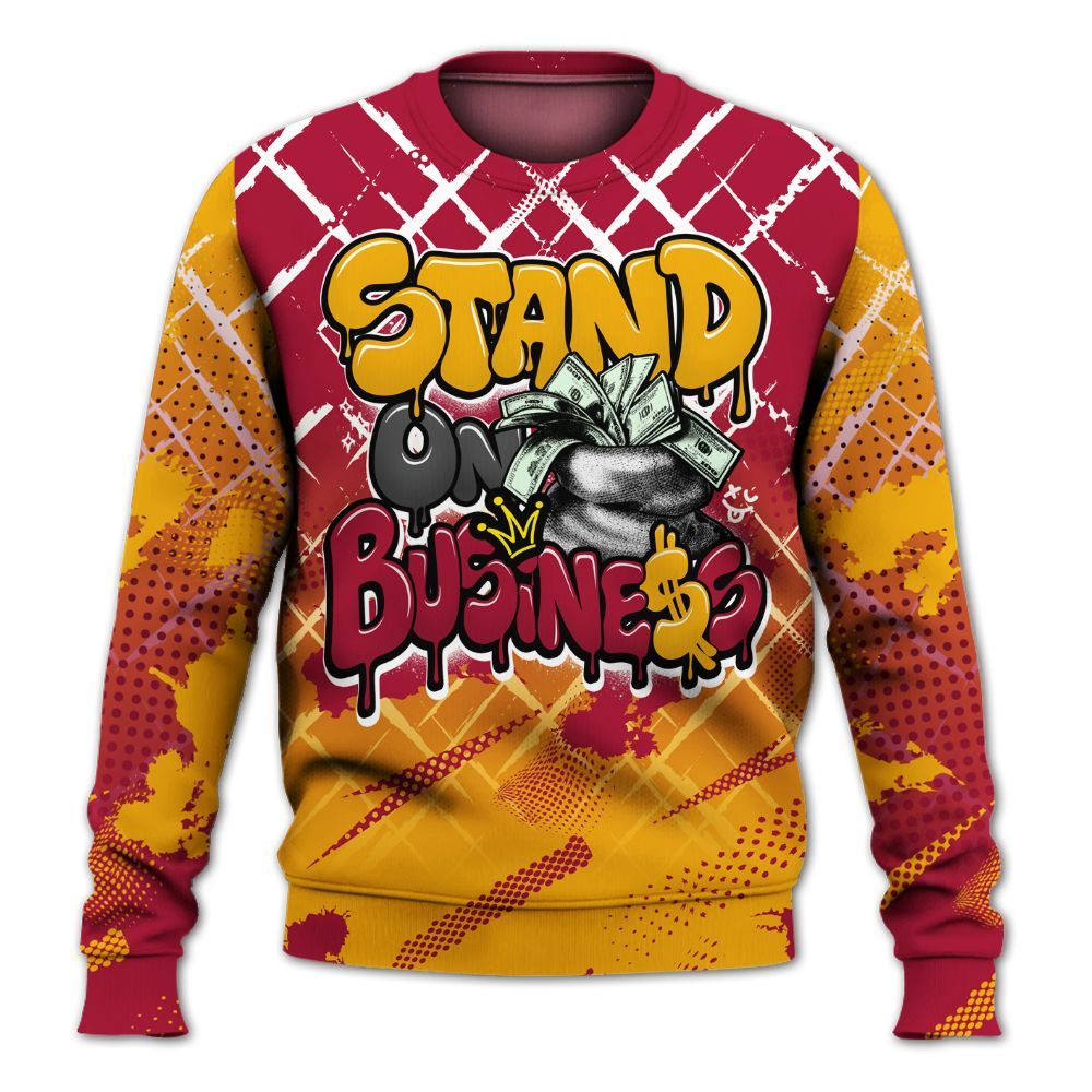 Sweatshirt To Match Cardinal 7s - Halftone Stand Business Dripping All Over Print