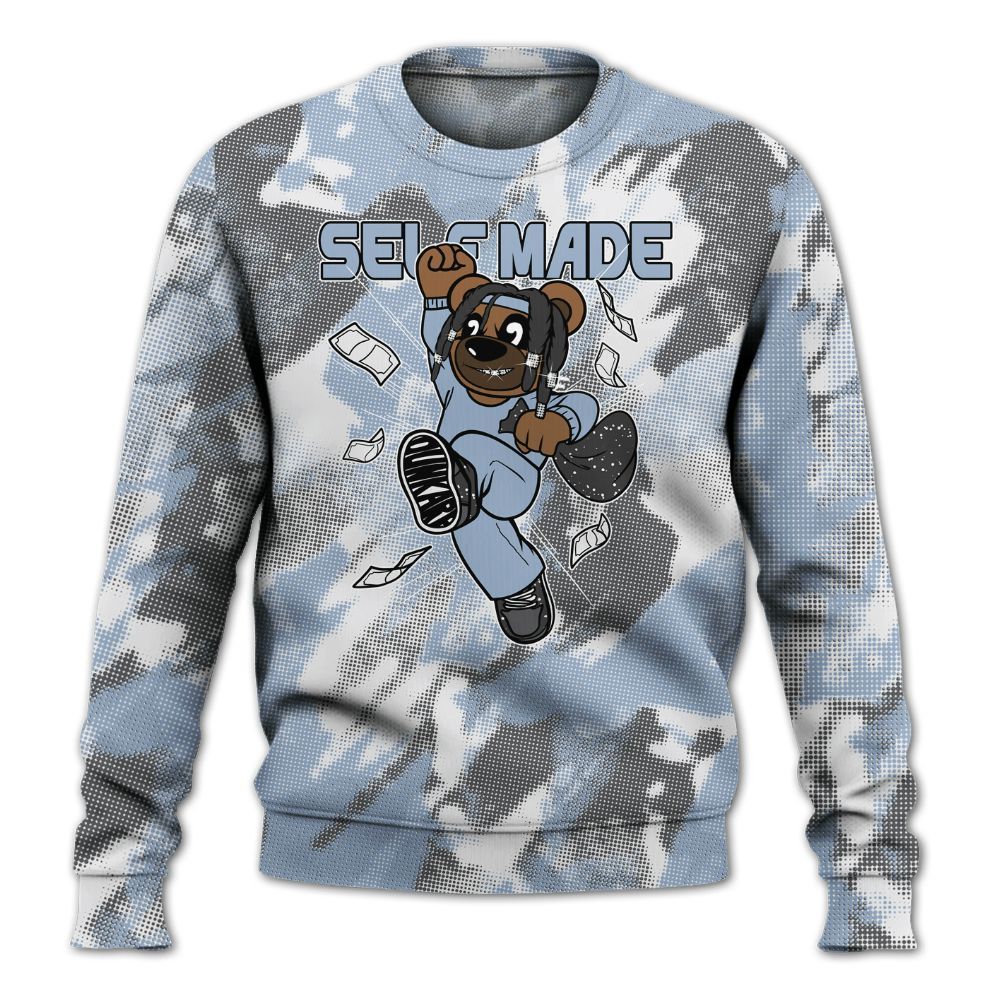 Sweatshirt To Match Reverse Black White 6s - Autonomous Bear Abstract Halftone All Over Print