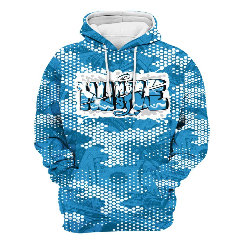 Hoodie To Match Powder Blue 9s - Humbled Hustles Graphic Banknotes All Over Print