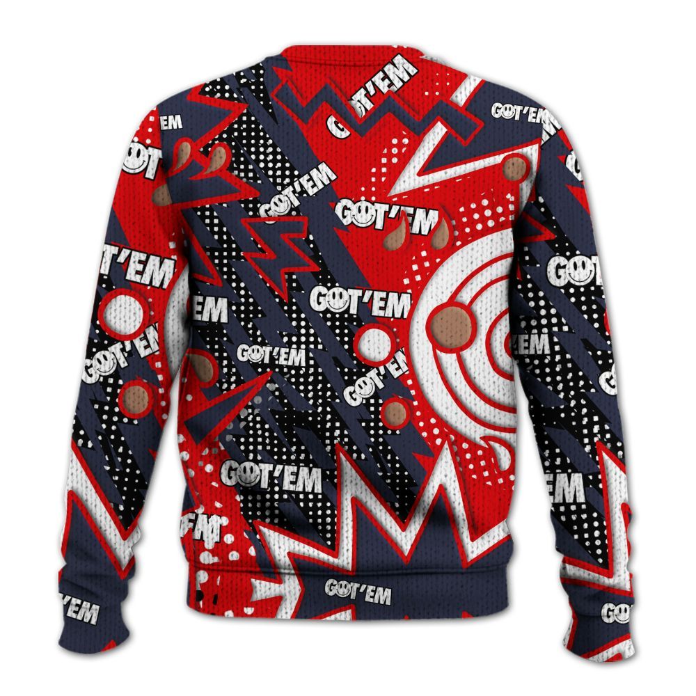 Knitted Sweater To Match Low OG Howard Bison 1s, Retro Vintage 90s