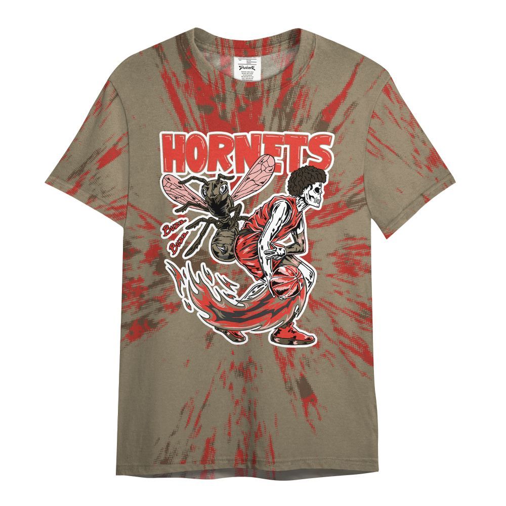 Shirt To Match Olive 9s - Hornets Skeleton Luxury All Over Print