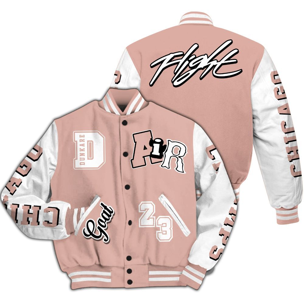Varsity Jacket To Match Dunk Low Pink Velvet - AIR Number 23 GOAT All Over Print