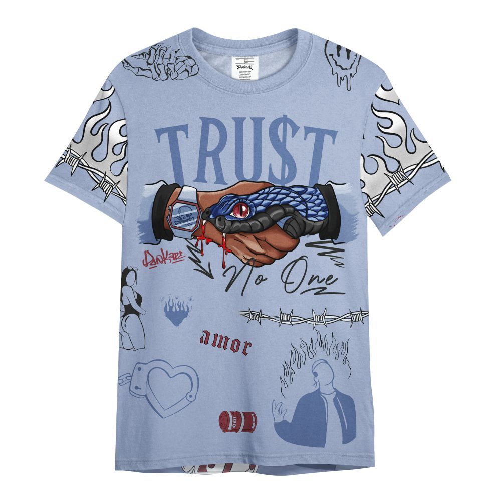 Shirt To Match Black Metallic 5s - Snake Trust No One All Over Print