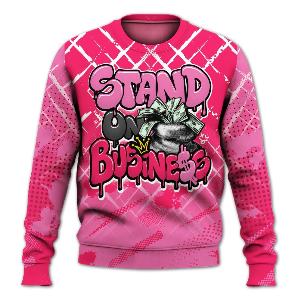 Sweatshirt To Match Air VaporMax Plus Triple Pink - Halftone Stand Business Dripping All Over Print