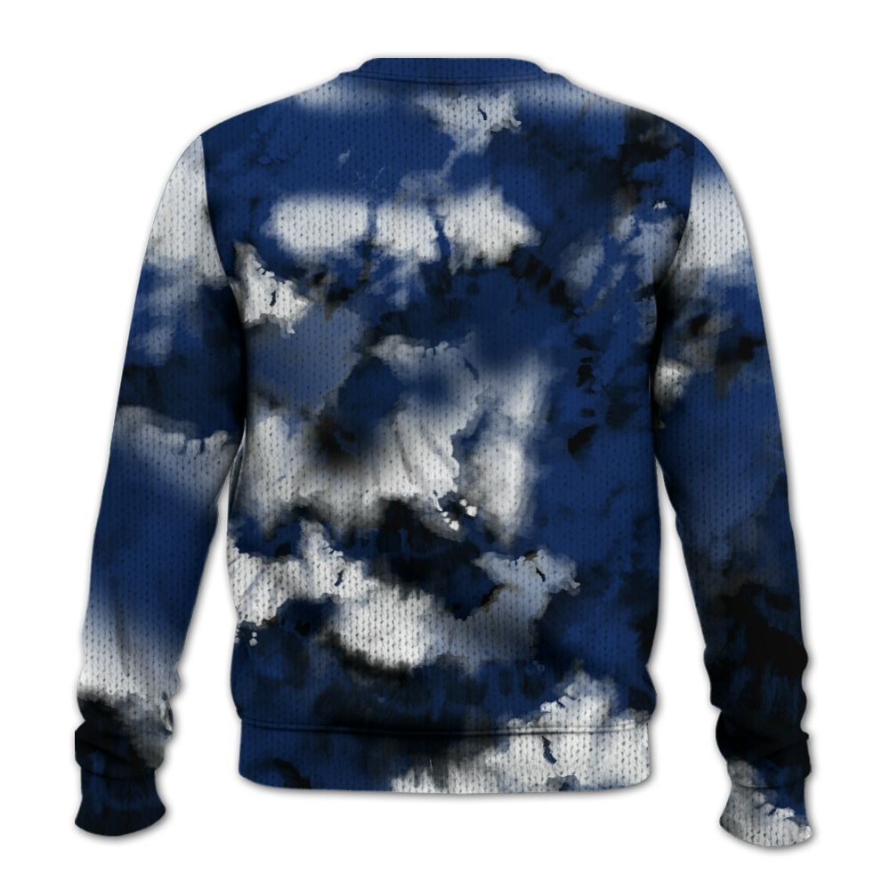 Knitted Sweater To Match High OG Deep Royal Blue 1s - SNEAKER Girl Money Drip Tie Dye