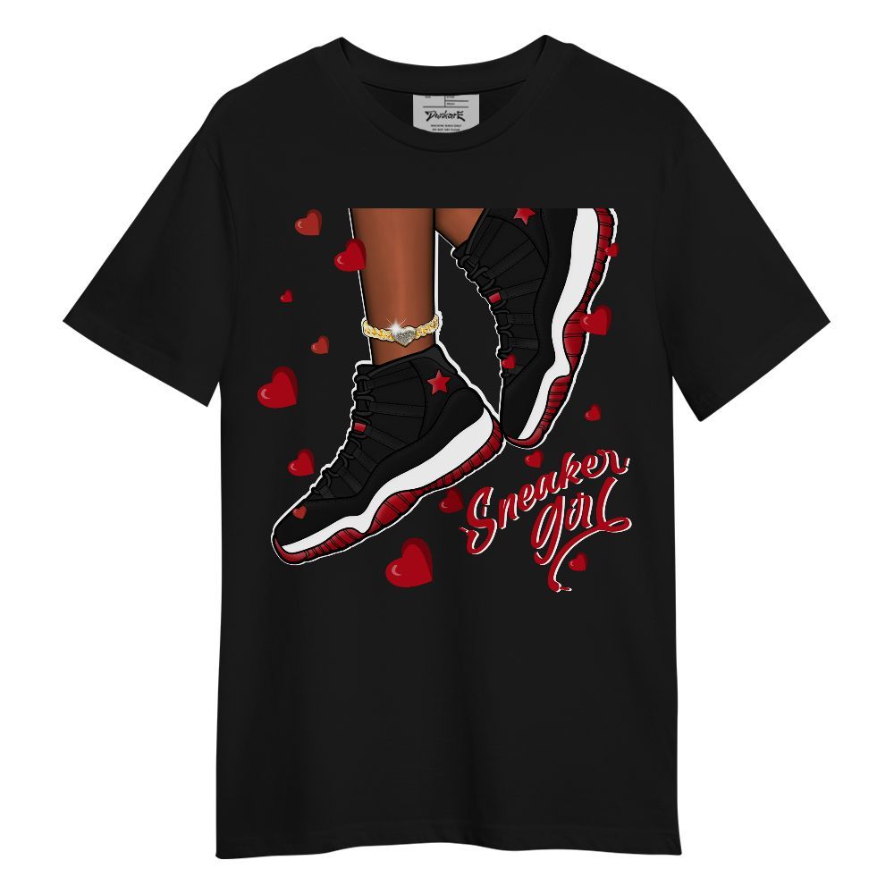 Shirt To Match Bred Velvet 11s - SNEAKER Girl Heart Flying Unisex Shirt