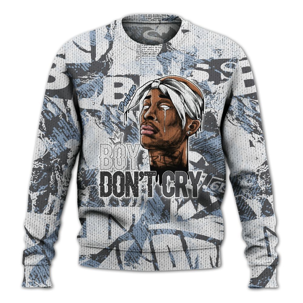 Knitted Sweater To Match Reverse Black White 6s - Boiz Ain't Cry Unique Abstract