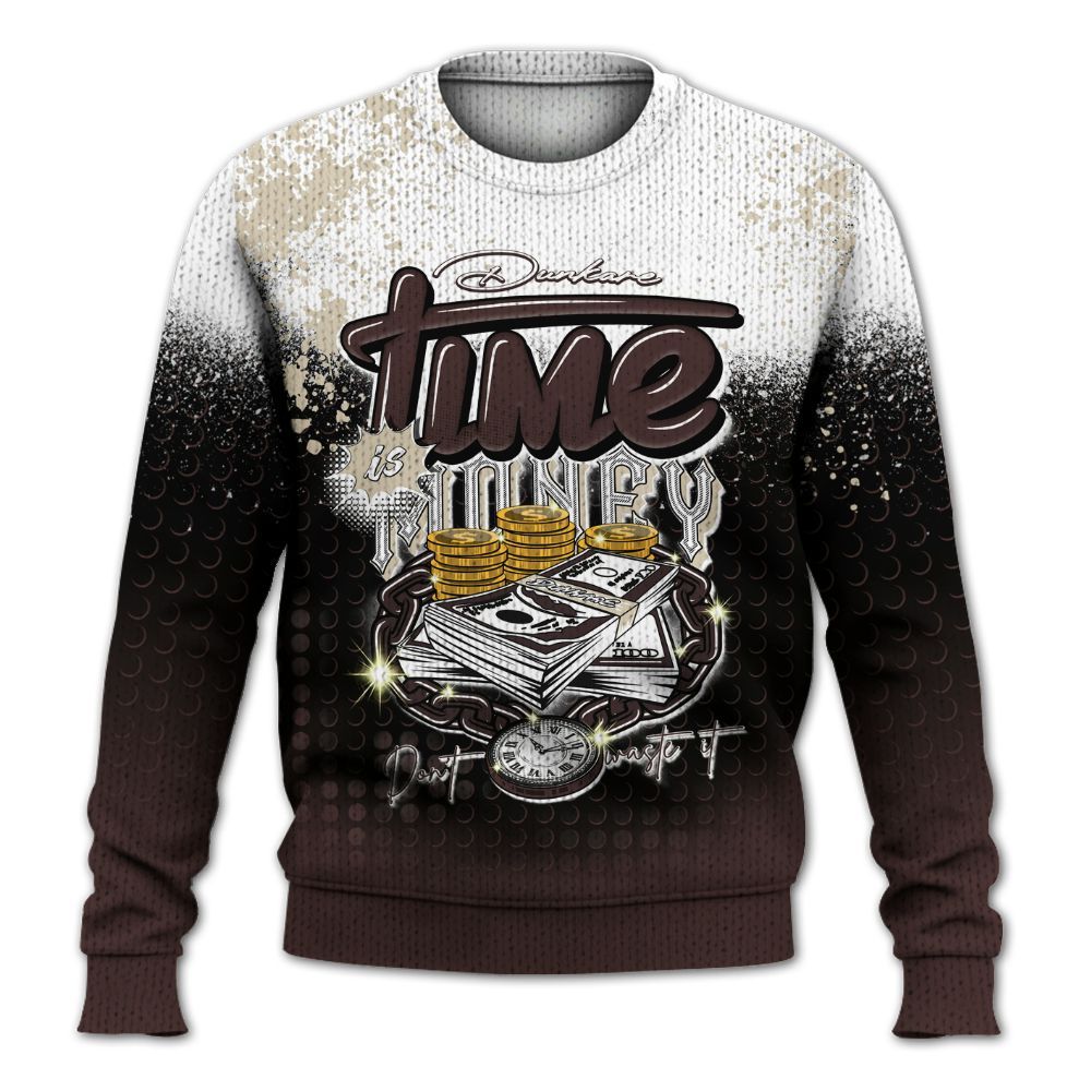 Knitted Sweater To Match Burgundy Crush 3s - Halftone Time Is Money