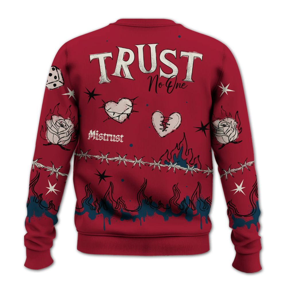 Sweatshirt To Match Mid Multi Color 2022 1s - Trust No One Snake-Bite Doodle Crayon All Over Print