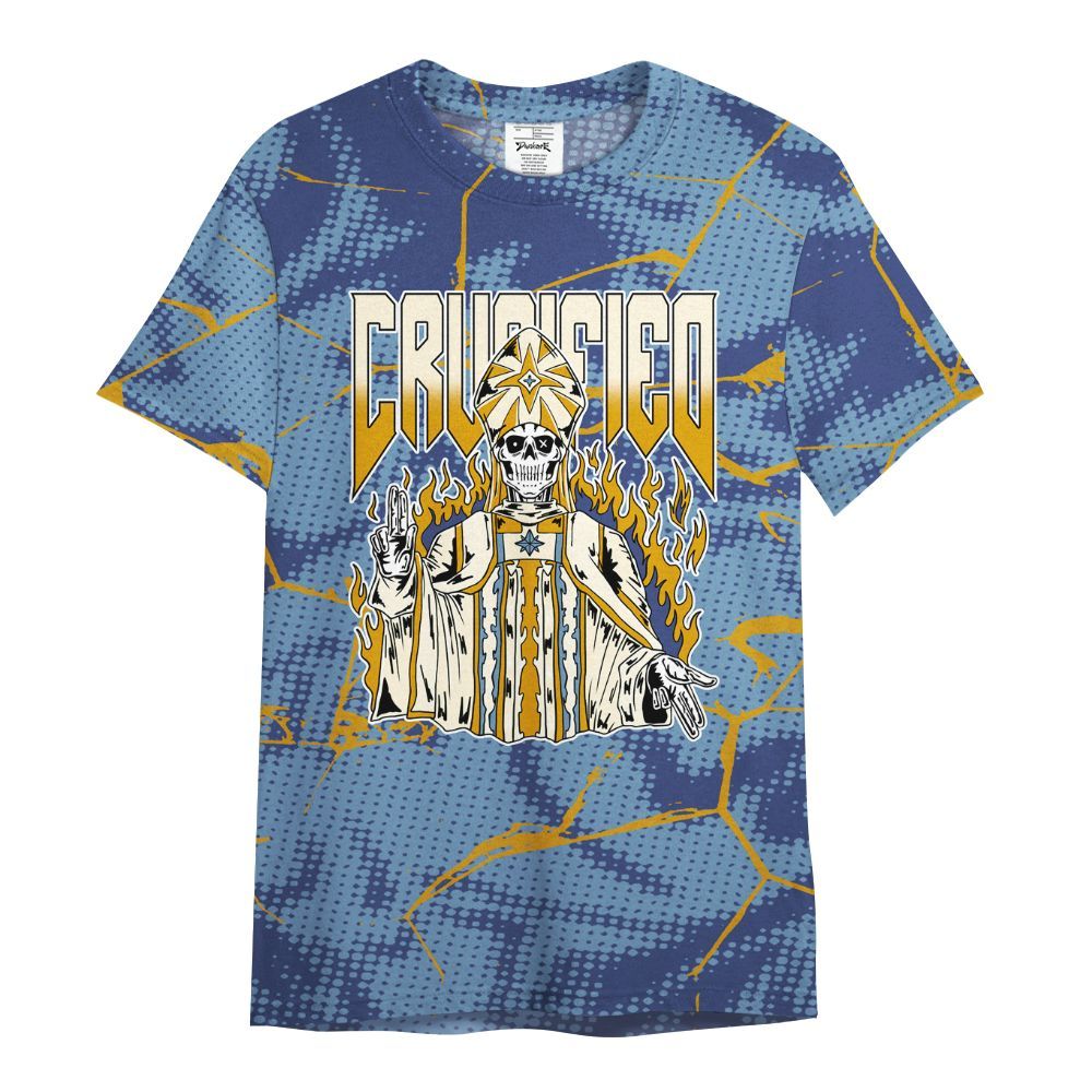 Shirt To Match High OG First In Flight 1s - Crucified Skeleton Crack All Over Print
