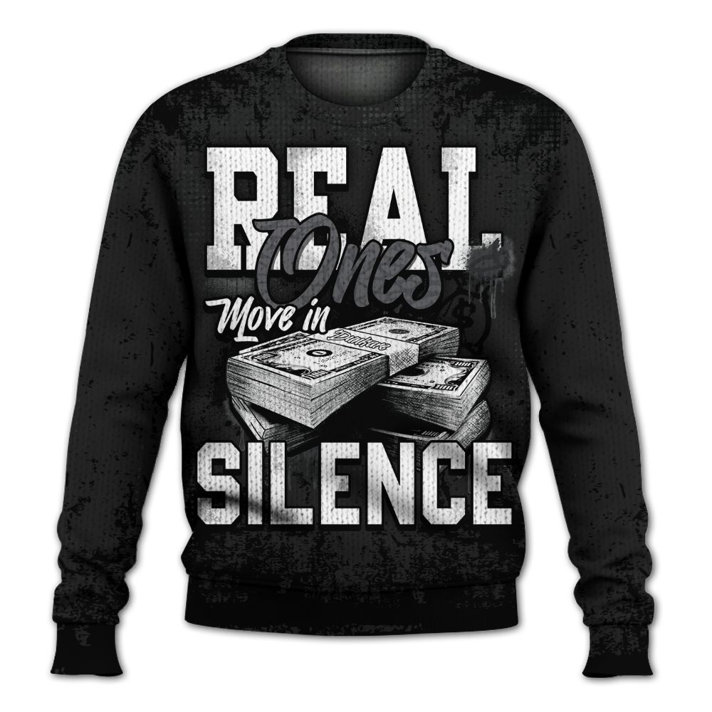 Knitted Sweater To Match Black Cat 3s - Move In Silence Money Street Retro