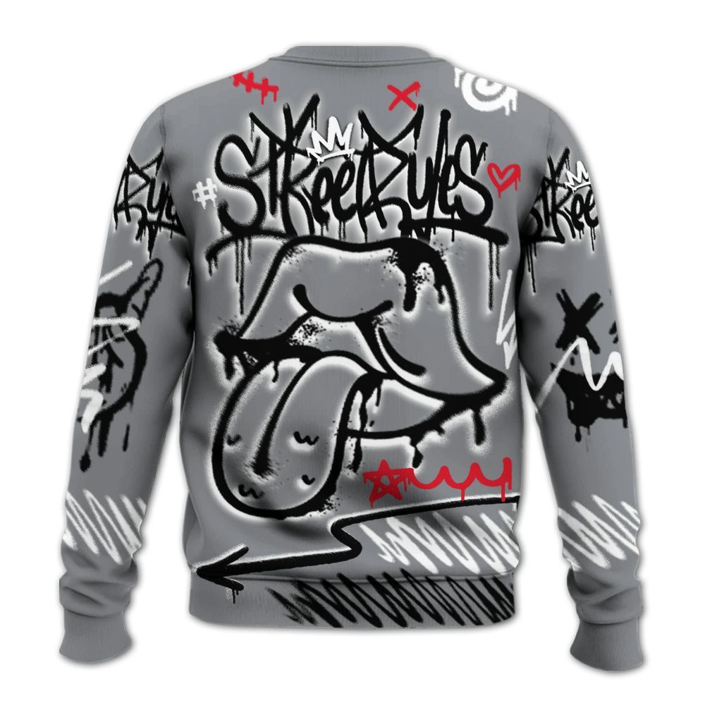 Sweatshirt To Match Black Cement 3s - Break Rules Streetwear All Over Print