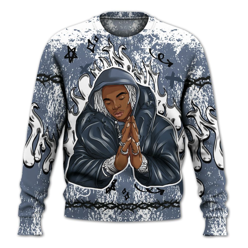 Sweatshirt To Match Low Diffused Blue 11s - Trappin' Unique Graphics All Over Print