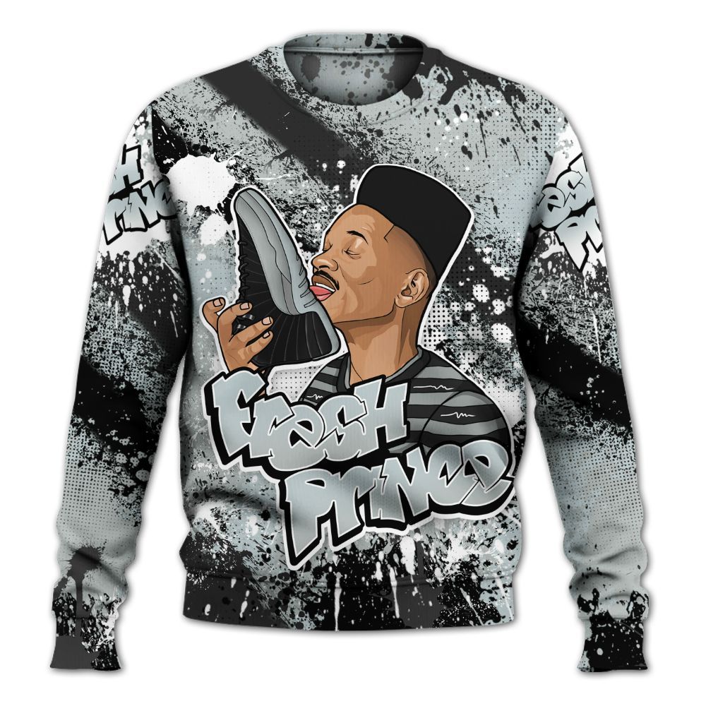Sweatshirt To Match Black Wolf Grey 12s - Fresh Sneaker Lick All Over Print
