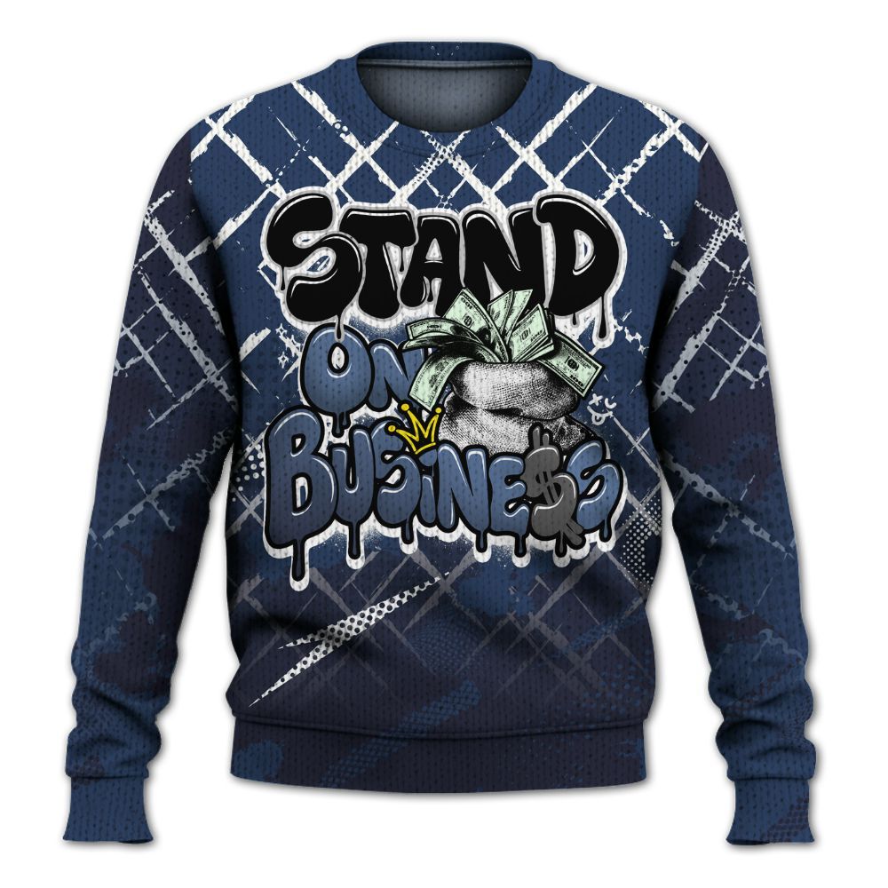 Knitted Sweater To Match Low 85 Metallic Blue 1s - Halftone Stand Business Dripping