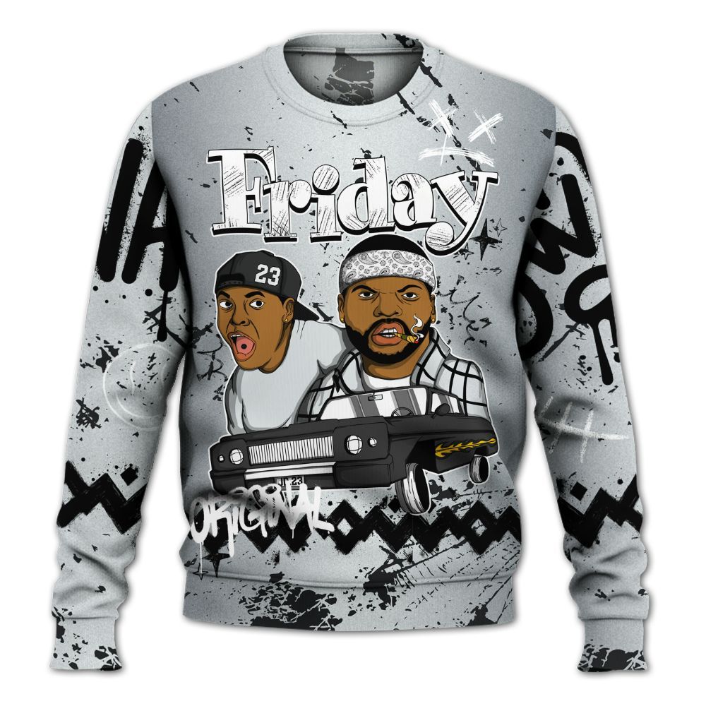 Sweatshirt To Match Cap And Gown 6s - Friday Sneaker Crayon All Over Print