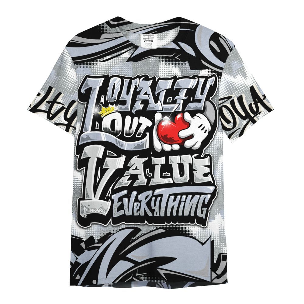Shirt To Match White Metallic 2026 5s - Loyalty Out Value Graffiti All Over Print