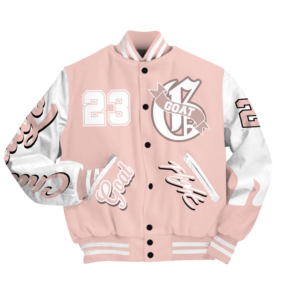 Varsity Jacket To Match Low Legend Pink 11s - The G.O.A.T Flight Streetwear Baseball Varsity Jacket Unisex Outfit