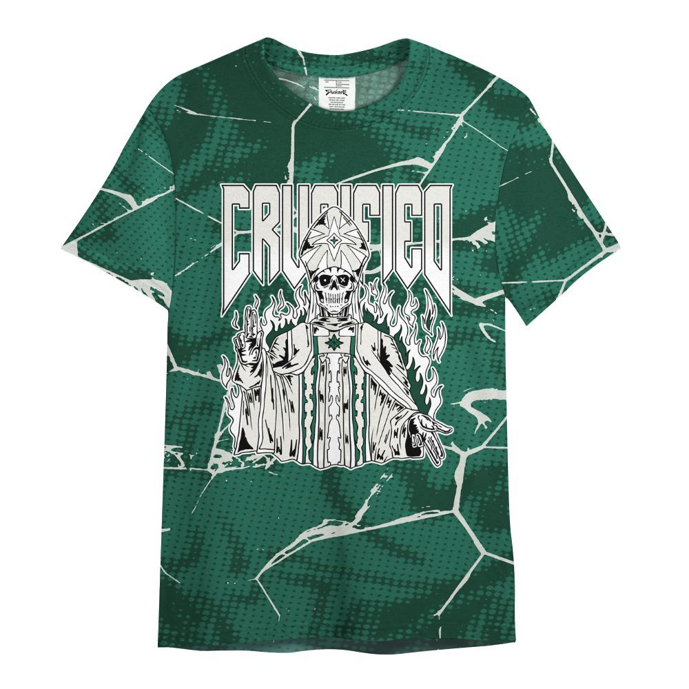 Shirt To Match Oxidized Green 4s - Crucified Skeleton Crack All Over Print
