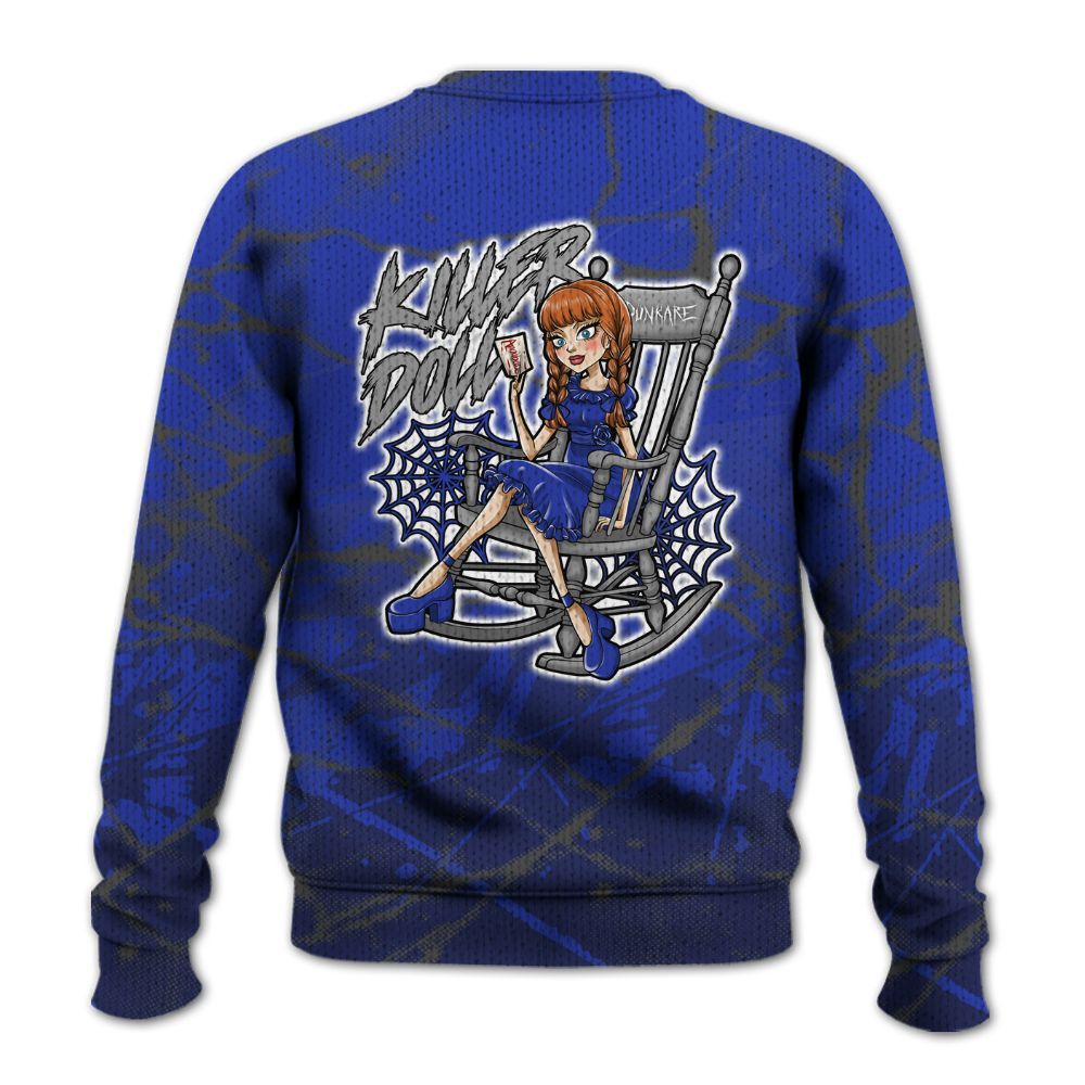 Knitted Sweater To Match Air Max Plus Black Racer Blue - Killer Doll-A Halloween Profound