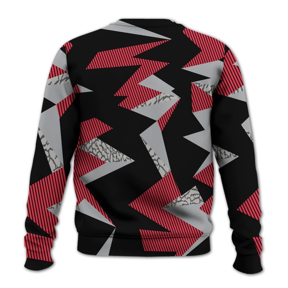 Sweatshirt To Match Black Cement 3s - Geometric Camouflage Pattern All Over Print