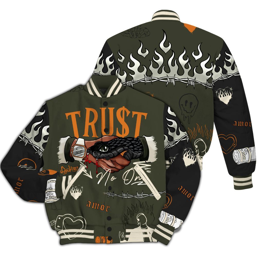Varsity Jacket To Match Retro Undefeated 4s - Snake Trust No One All Over Print