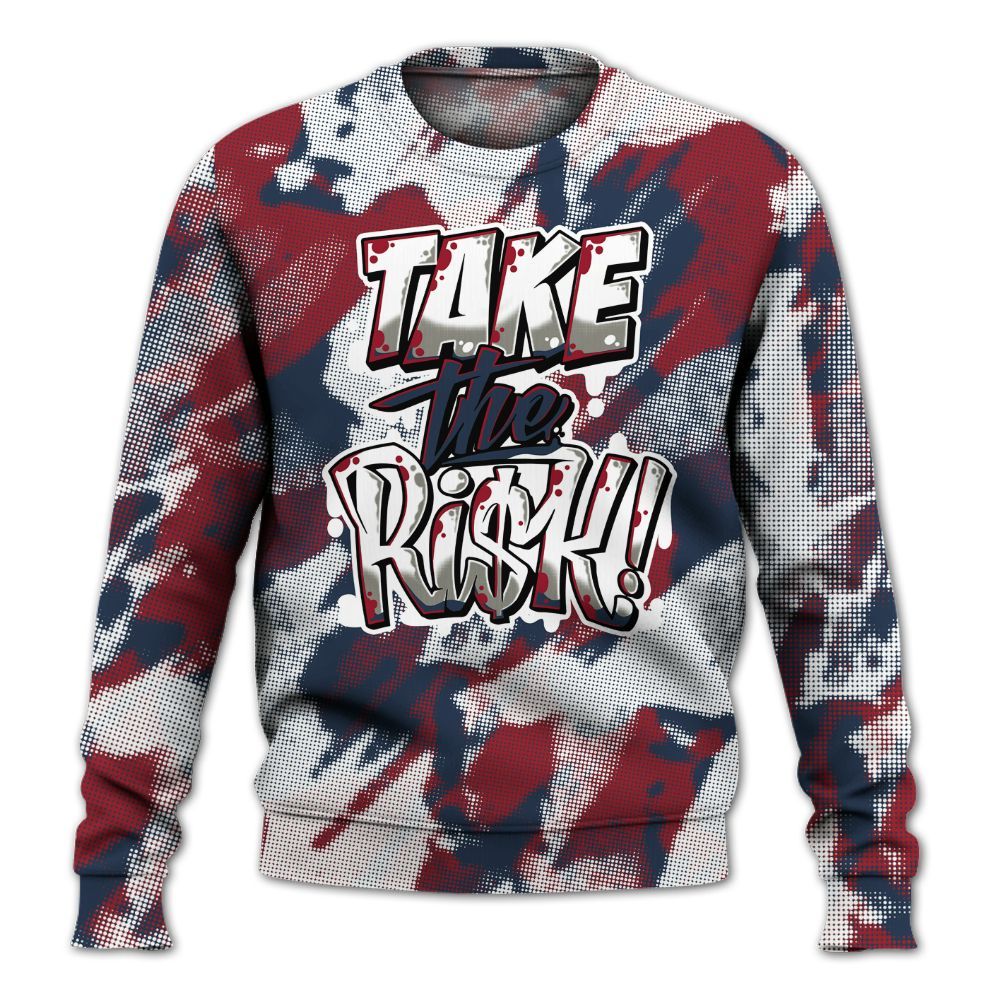 Sweatshirt To Match Navy Blue 2024 6s - Take Risks Abstract All Over Print
