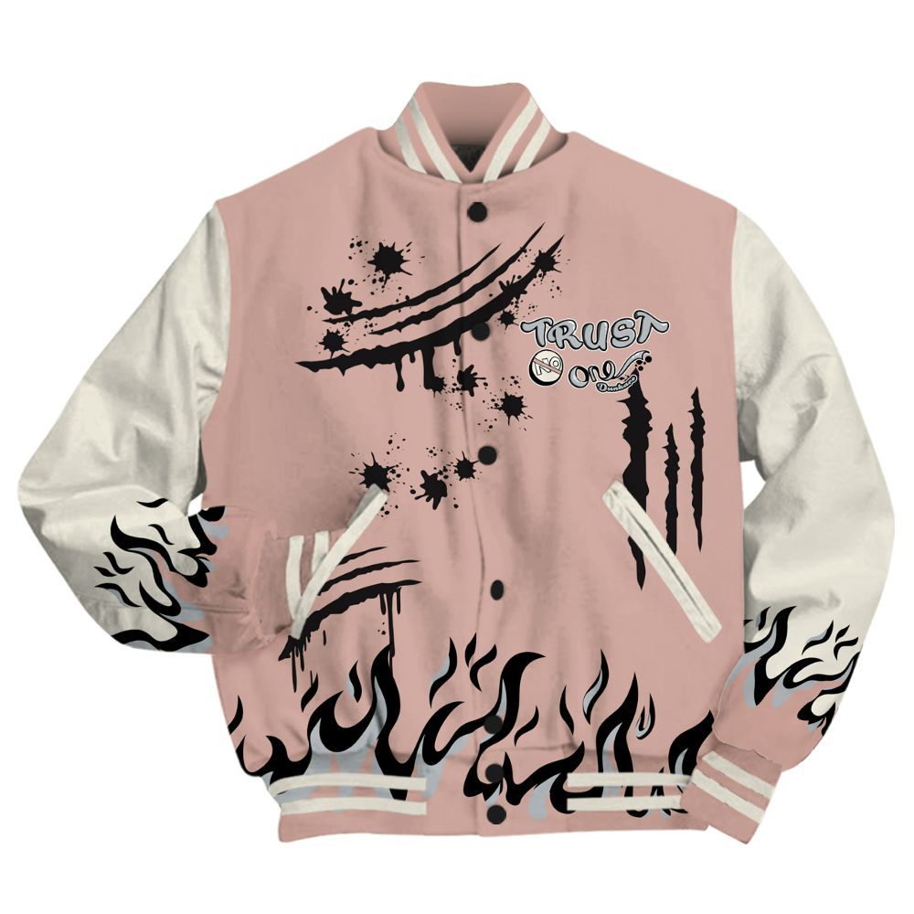 Varsity Jacket To Match Air Force Low 1 Arctic Orange - Graphic Trust No One All Over Print