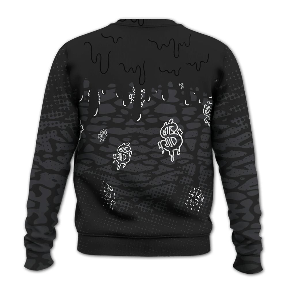 Sweatshirt To Match Black Cat 3s - Loot Bear Unique Drip All Over Print