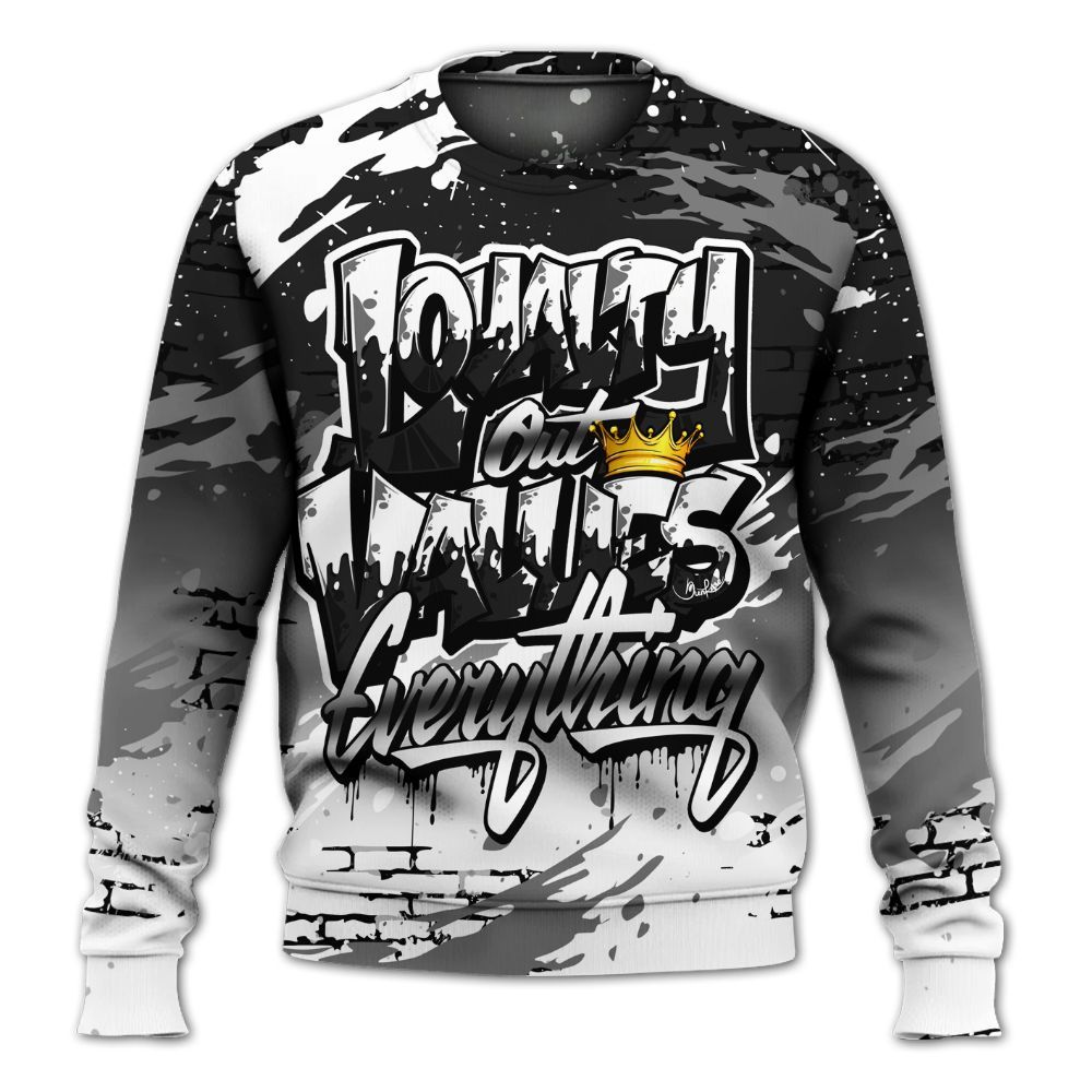 Sweatshirt To Match Black Cat NET 4s - Values Of Loyalty Drip All Over Print