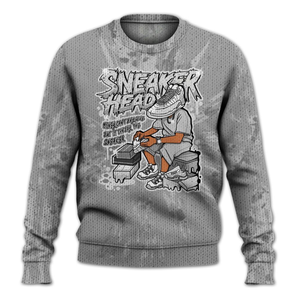 Knitted Sweater To Match Black Wolf Grey 12s - Sneakers Headache Graphic Luxury