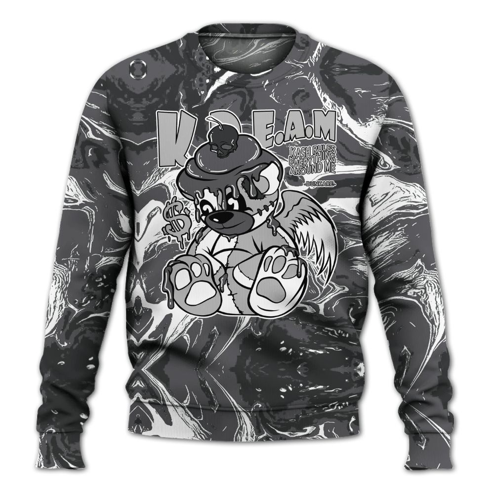 Sweatshirt To Match White Thunder 4s - Loot Bear Liquid All Over Print