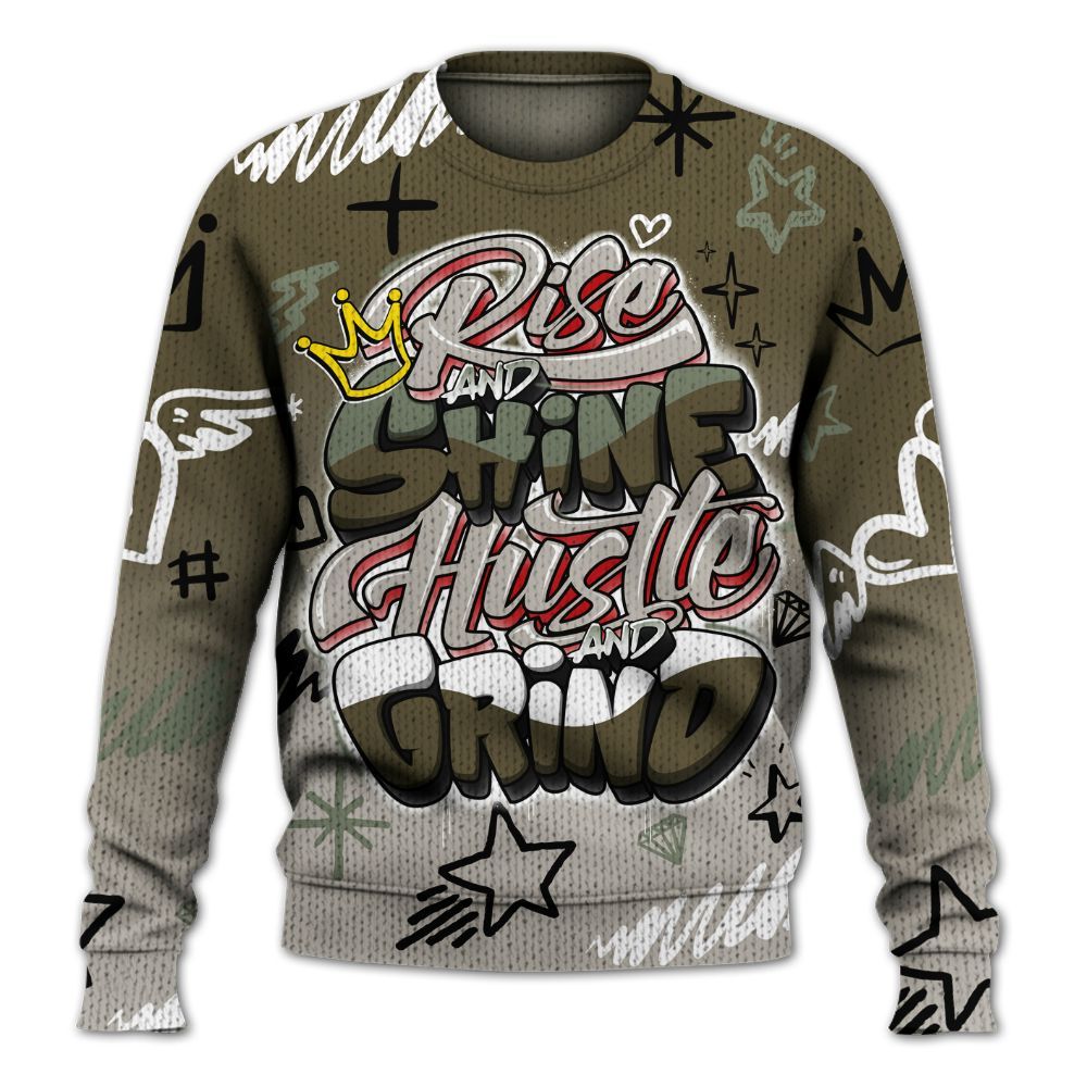 Knitted Sweater To Match Dunk Low Year Of The Snake - Rise Shine Hustle Grind