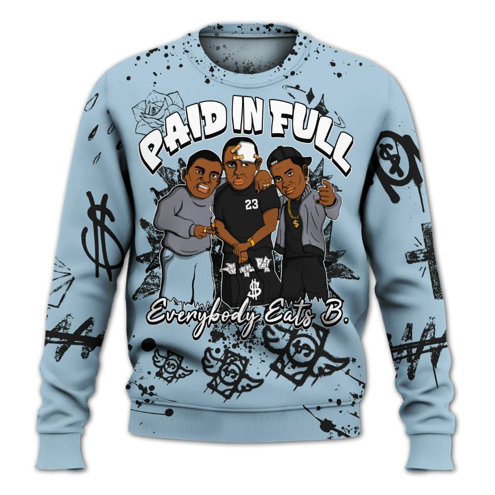 Sweatshirt To Match Chambray 7s - Everybody Paid In Full Crayon All Over Print