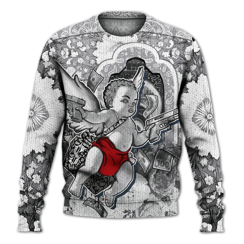 Knitted Sweater To Match Cement Grey 3s - Angel Money Bag