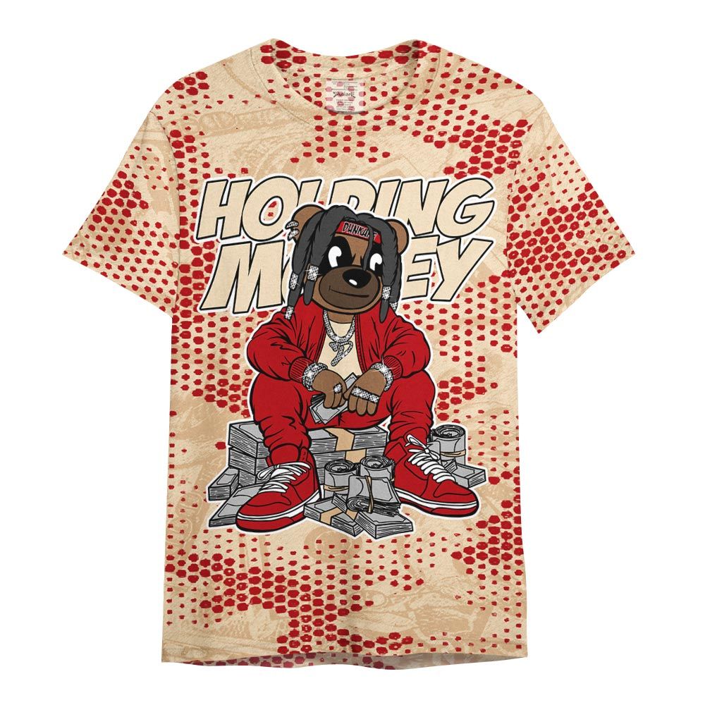 Shirt To Match Dunk Low Strawberry Waffle - Possessing Moneys Bear Banknotes Art Shirt Unisex