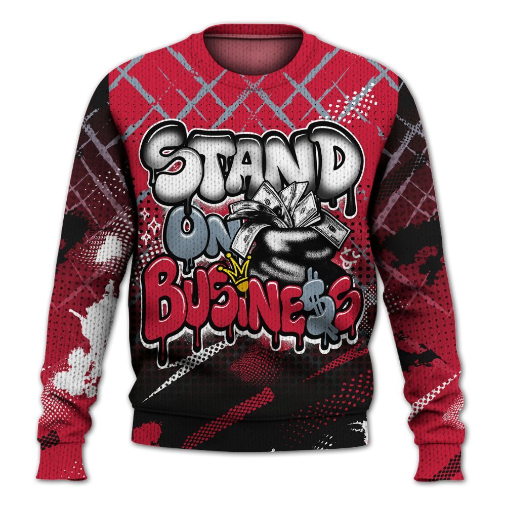 Sweater To Match Retro Infrared Salesman 6s - Halftone Stand Business Dripping Graphic